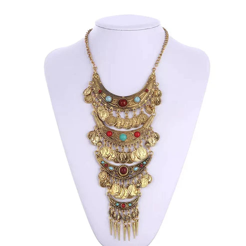 Boho Vintage Maxi Statement Necklace: Timeless Elegance, Bohemian Allure