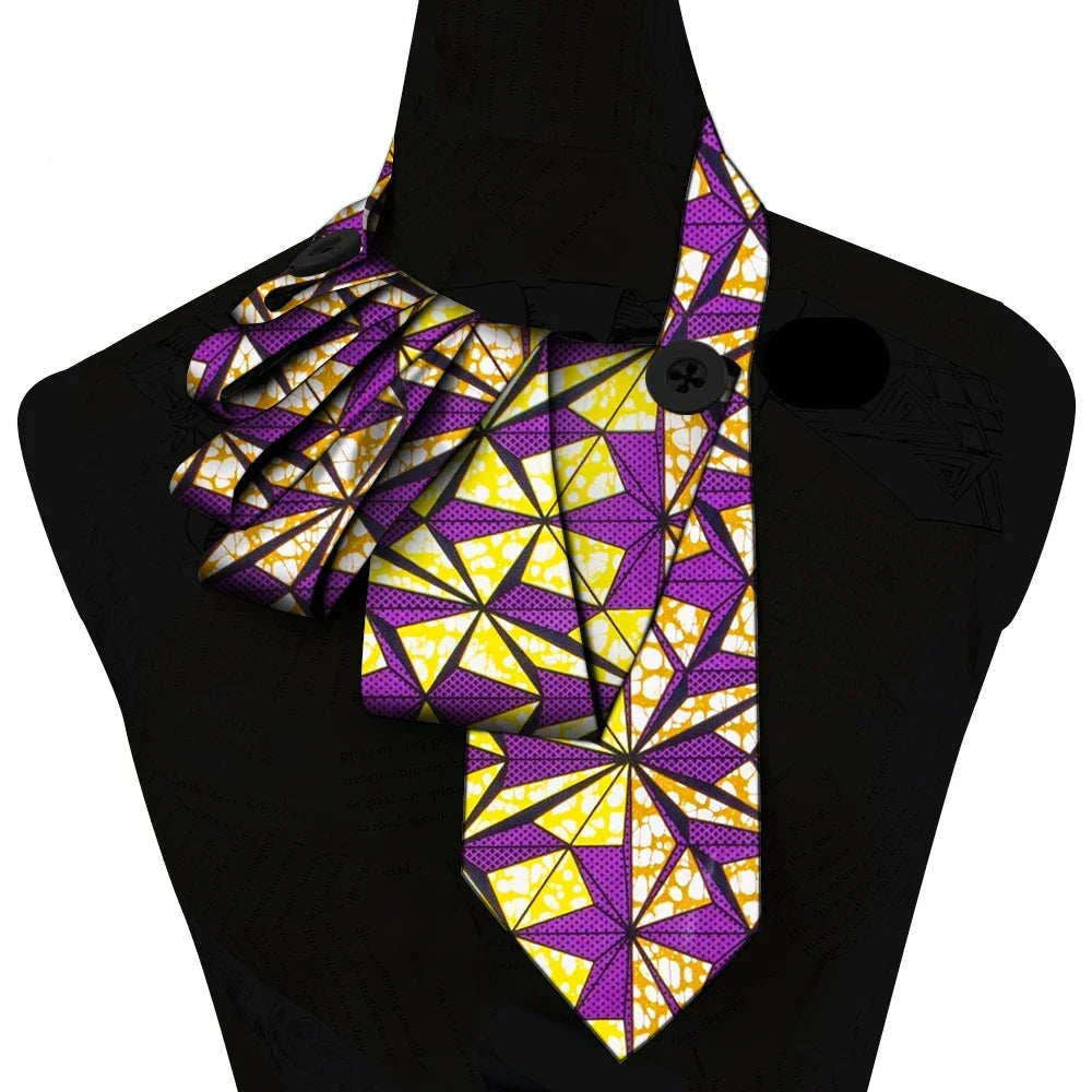 Bazin Fabric Handmade Collar – African Print Necklace & Statement Accessory e