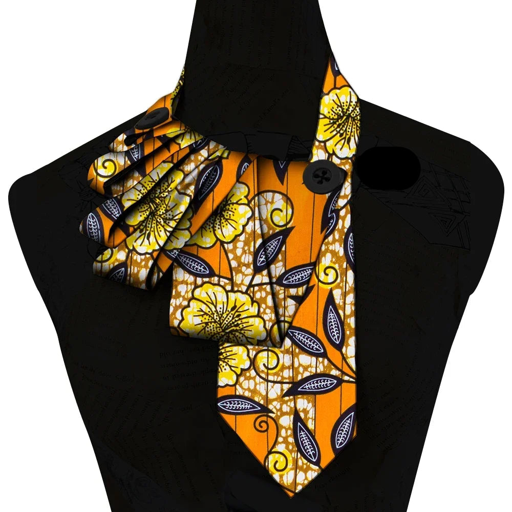 Bazin Fabric Handmade Collar – African Print Necklace & Statement Accessory j