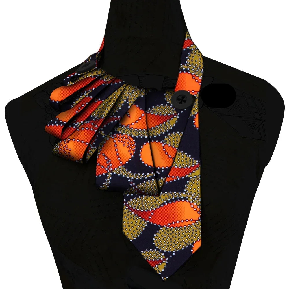 Bazin Fabric Handmade Collar – African Print Necklace & Statement Accessory i