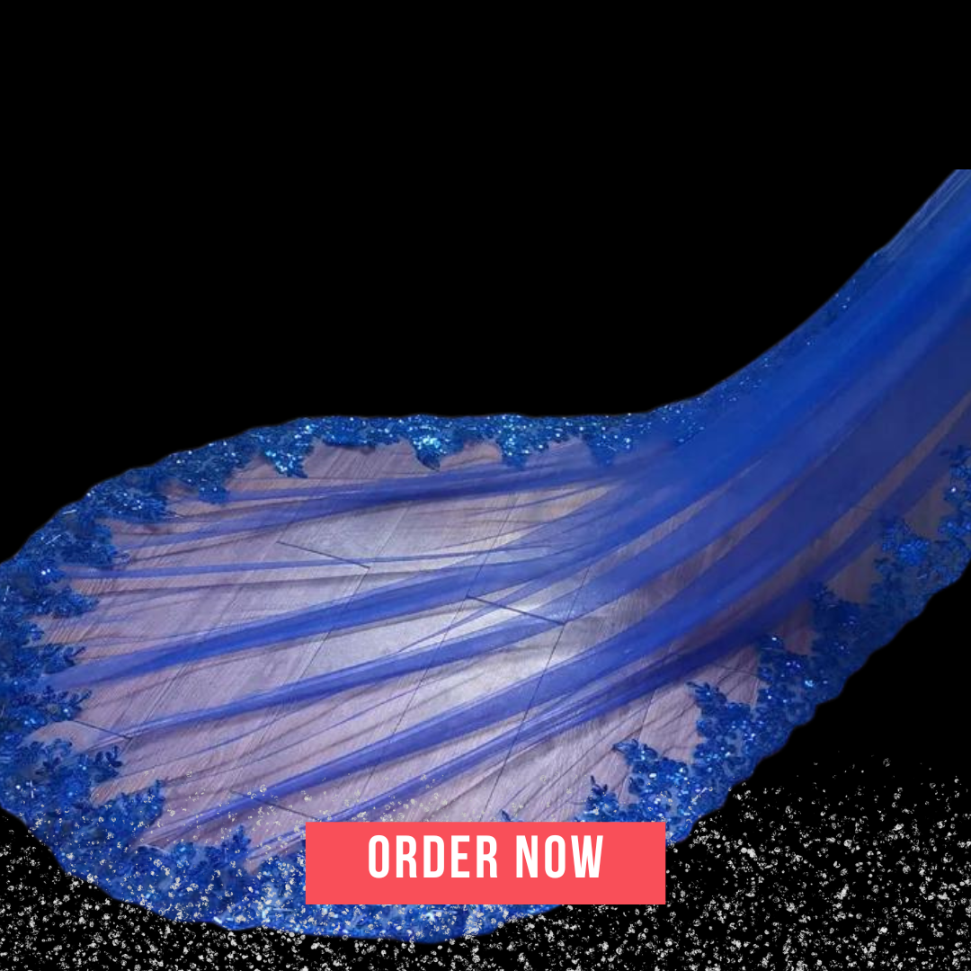 Dazzling Sapphire Blue Veil