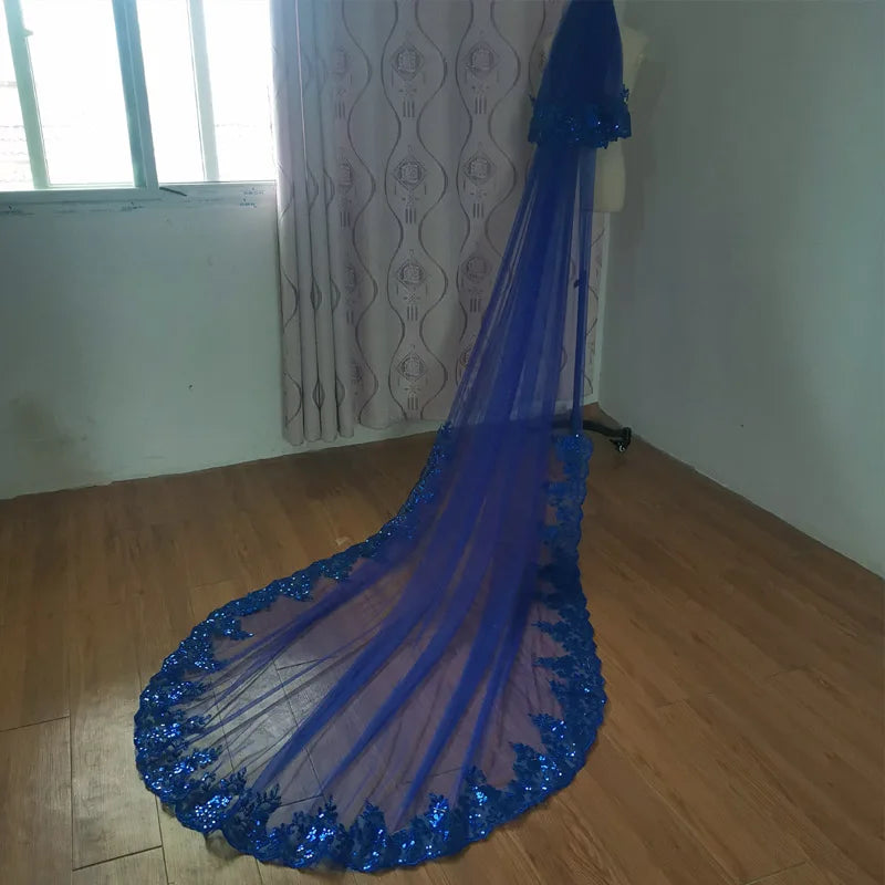 Dazzling Sapphire Blue Veil