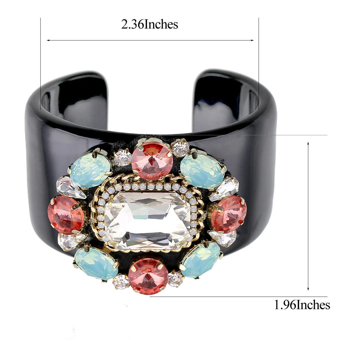 Crystal Beads Flower Statement Bangle