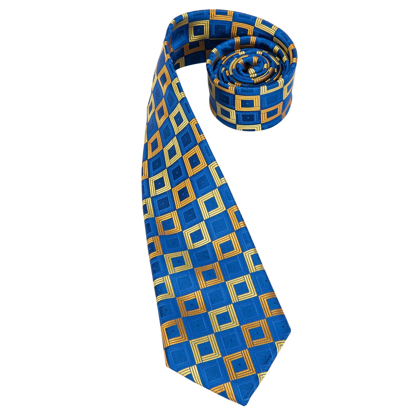 Gold-Blue Plaid Necktie