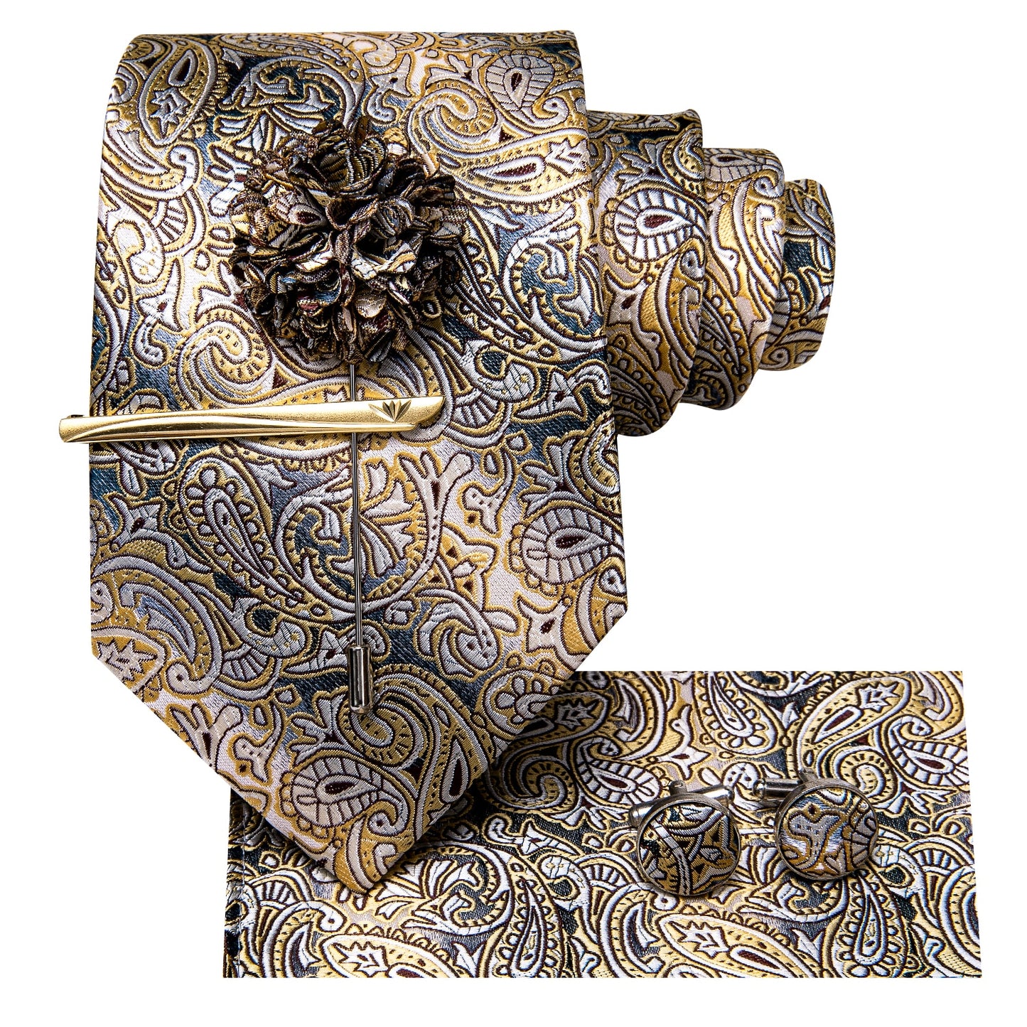 Paisley Silk Men's Tie Set