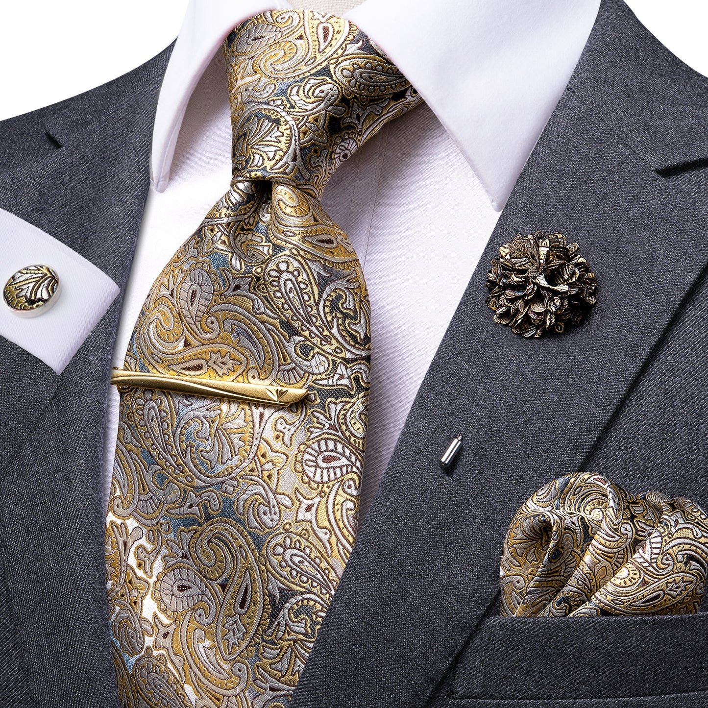 Paisley Silk Men's Tie Set