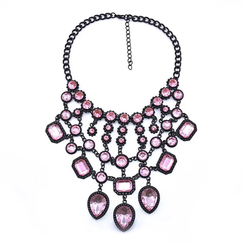 Black Stone Statement Choker Necklace