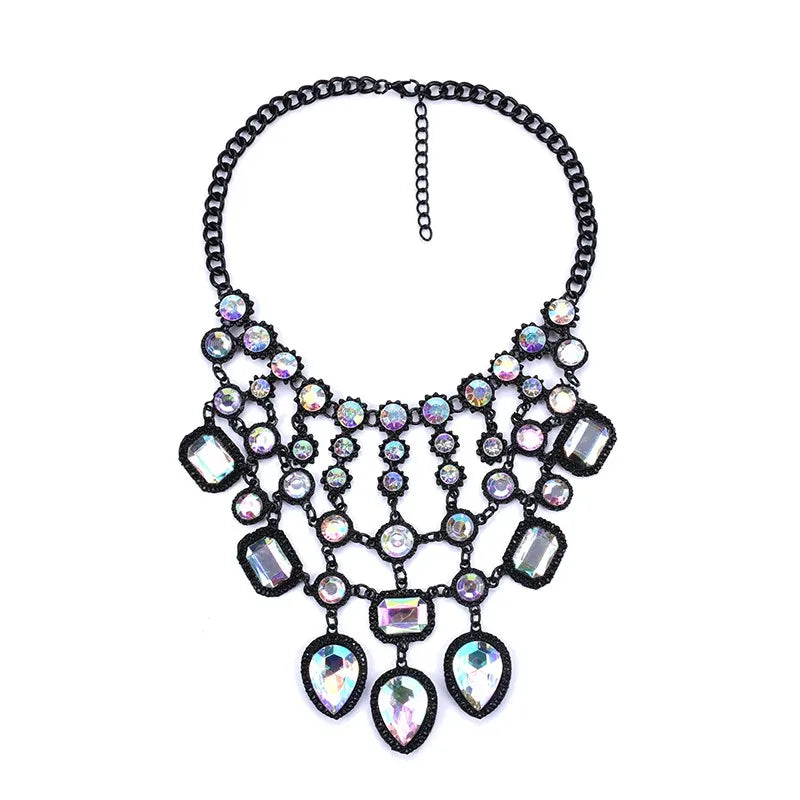 Black Stone Statement Choker Necklace