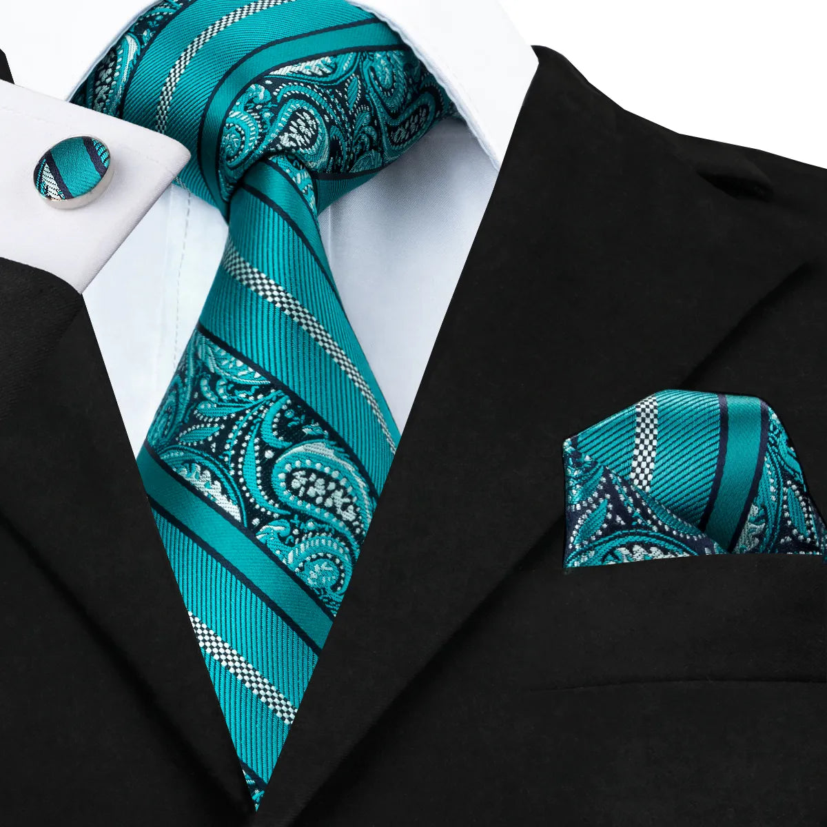 Royal Blue Silk Necktie Set
