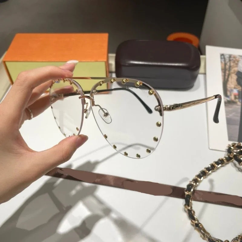 Oversized Metal Frame Polarized Sunglasses – Vintage Fashion Shades i