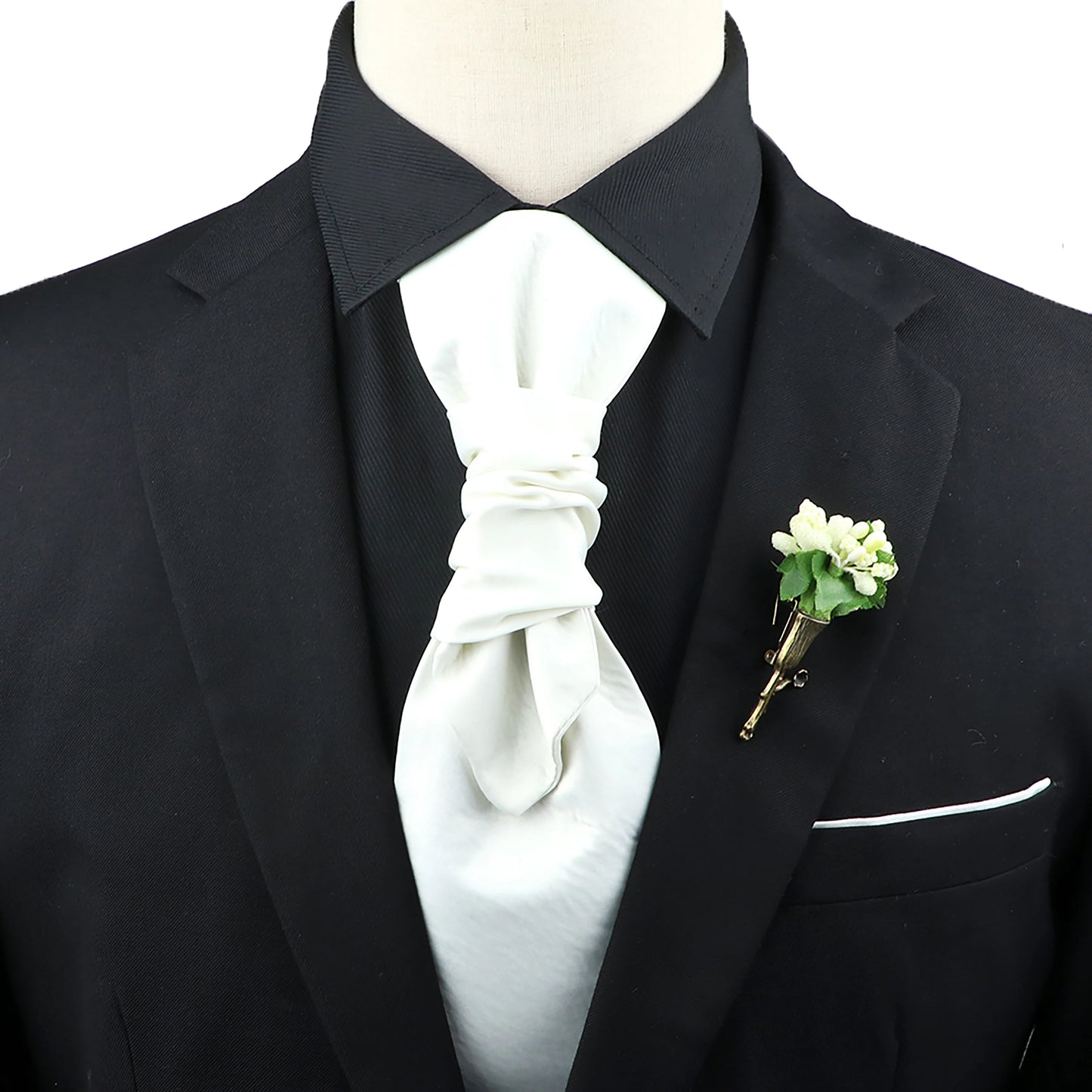 Men’s Paisley Tie & Brooch Set – Red, Black, Blue Groom Wedding Accessory