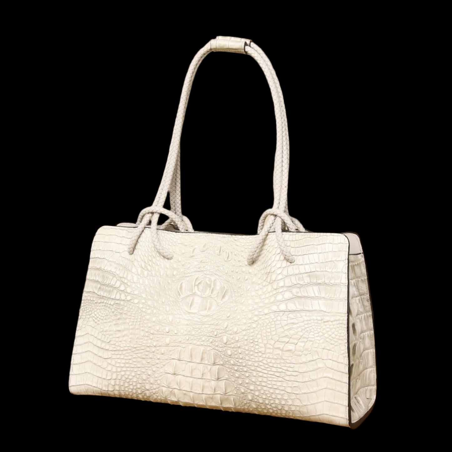 Red Crocodile Genuine Leather Handbags white