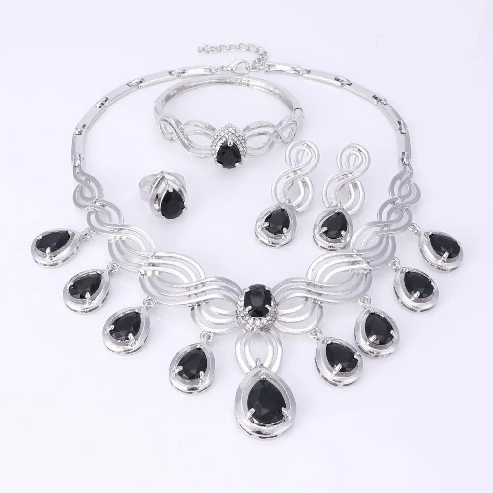 Elegant Crystal Statement Necklace Set