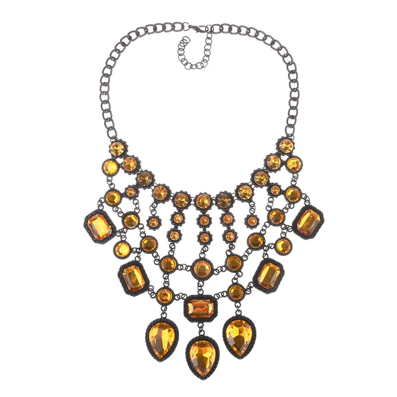 Black Stone Statement Choker Necklace
