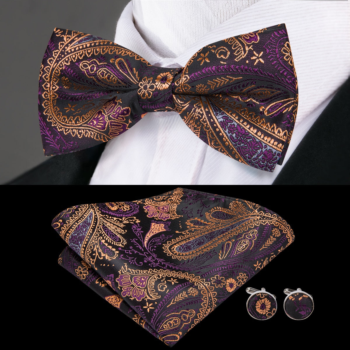 Bowtie Jacquard Adult Bow Tie Set