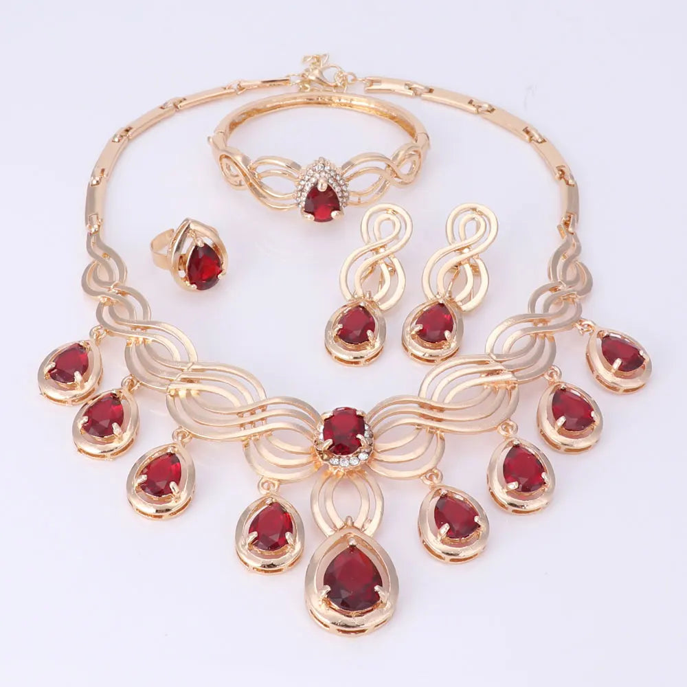 Elegant Crystal Statement Necklace Set
