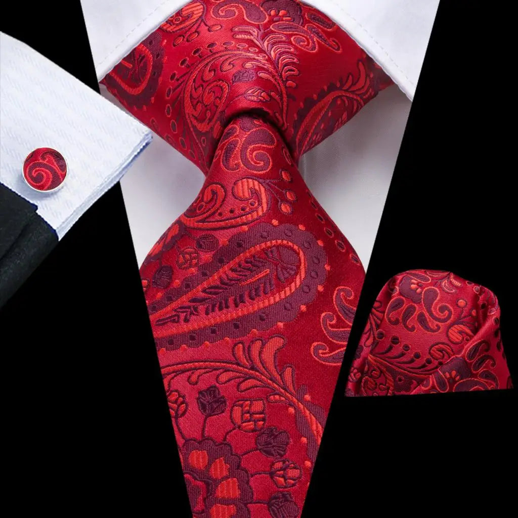 Red Purple Paisley Men's Ties