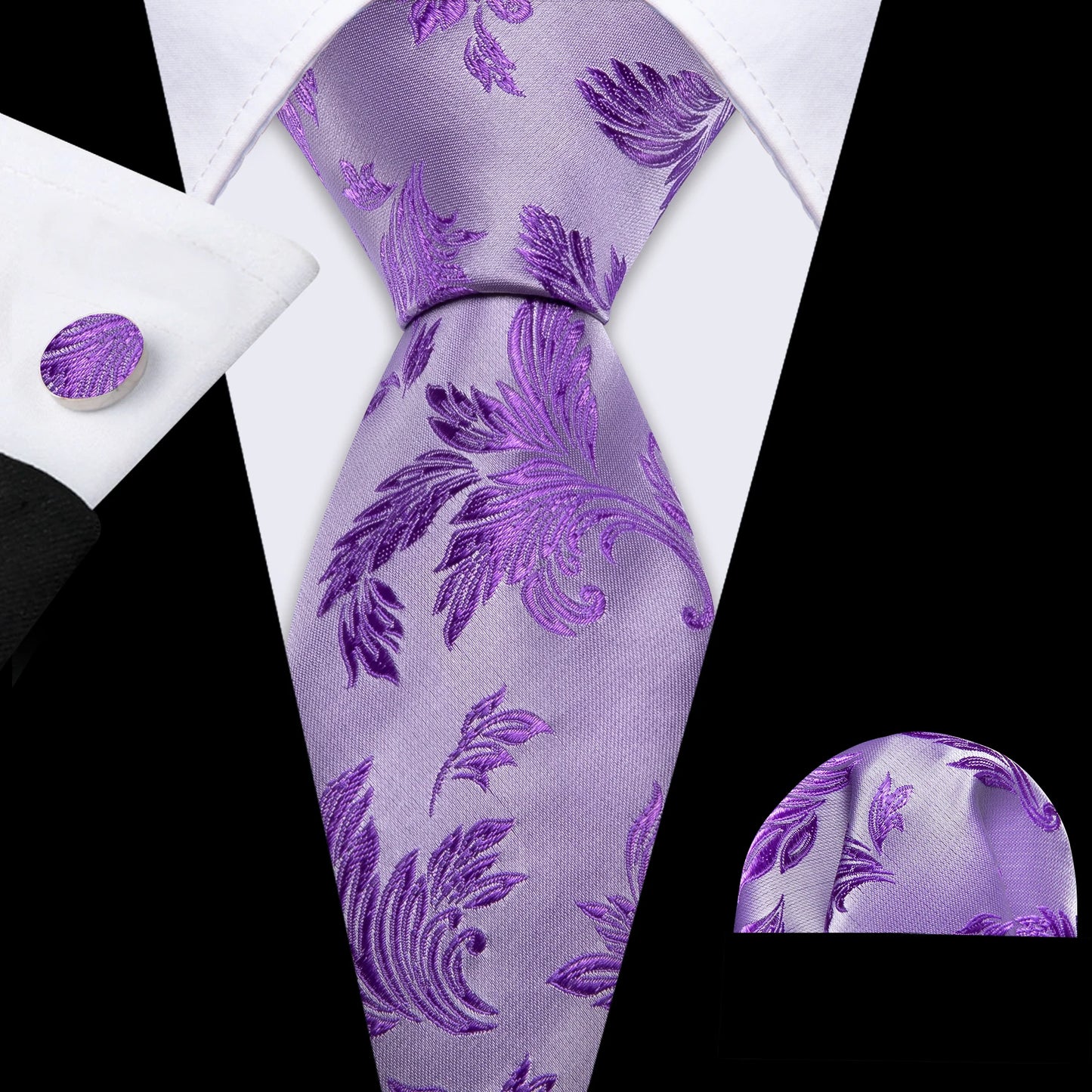 Black Gold Pink Neck Tie Set