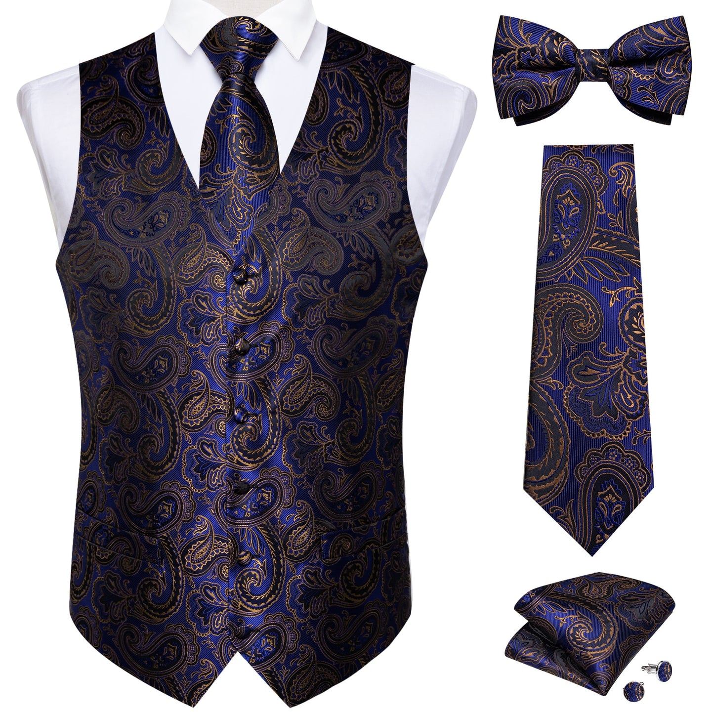 Causal Paisley V-neck Vest