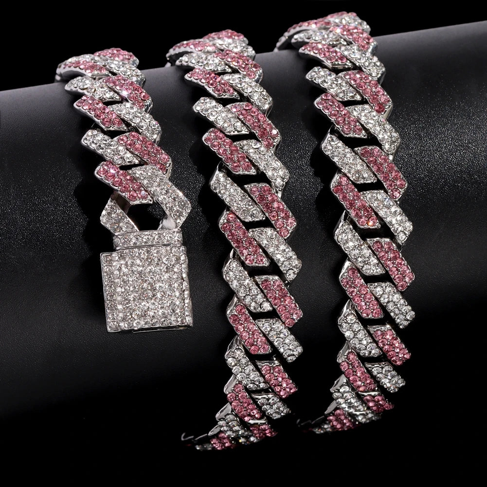 14mm Multicolor Iced Out Necklace