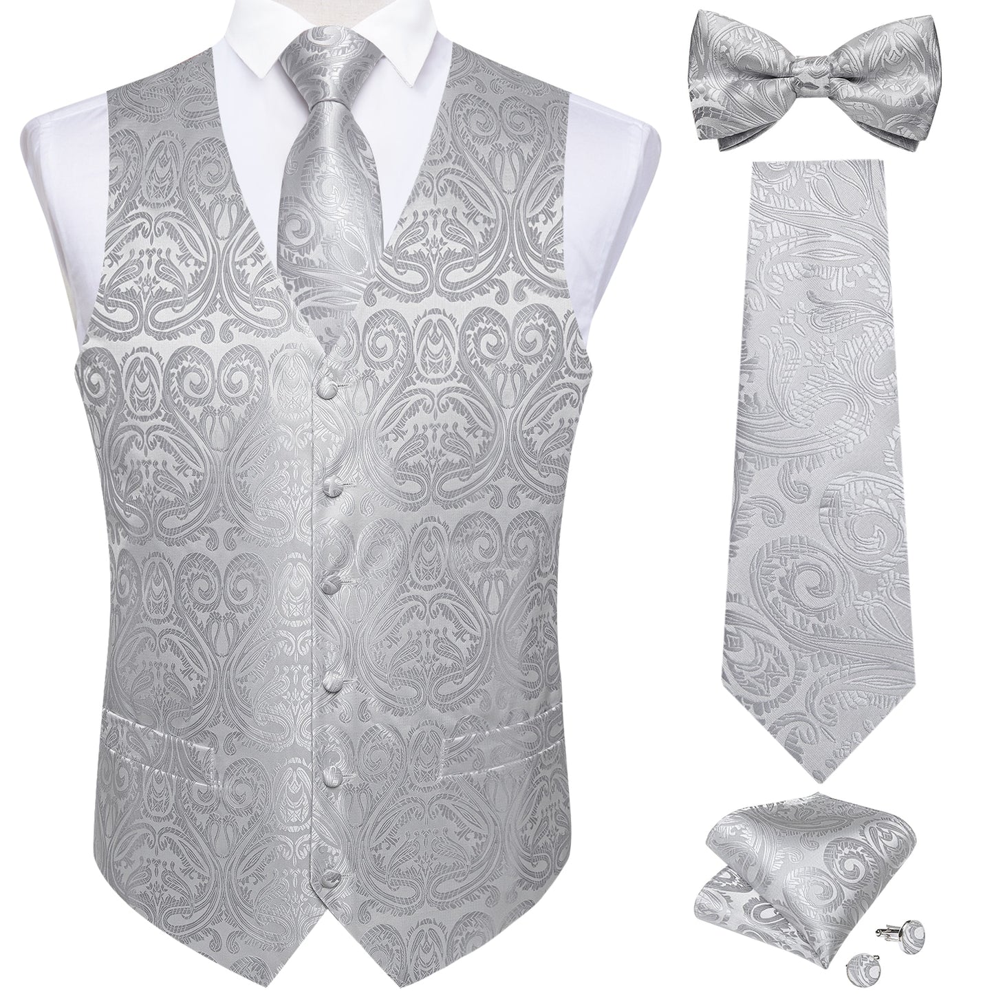 Causal Paisley V-neck Vest