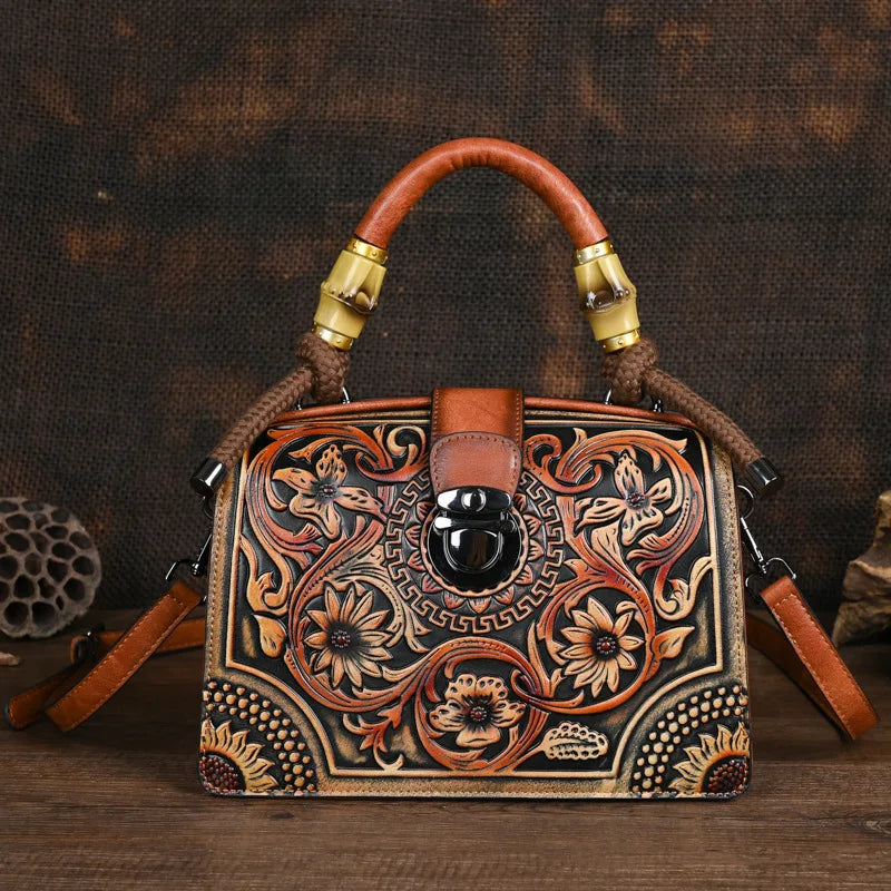 Vintage Floral Pattern Handbag