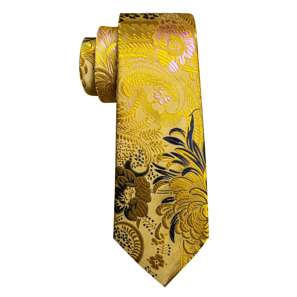 Black Gold Pink Neck Tie Set