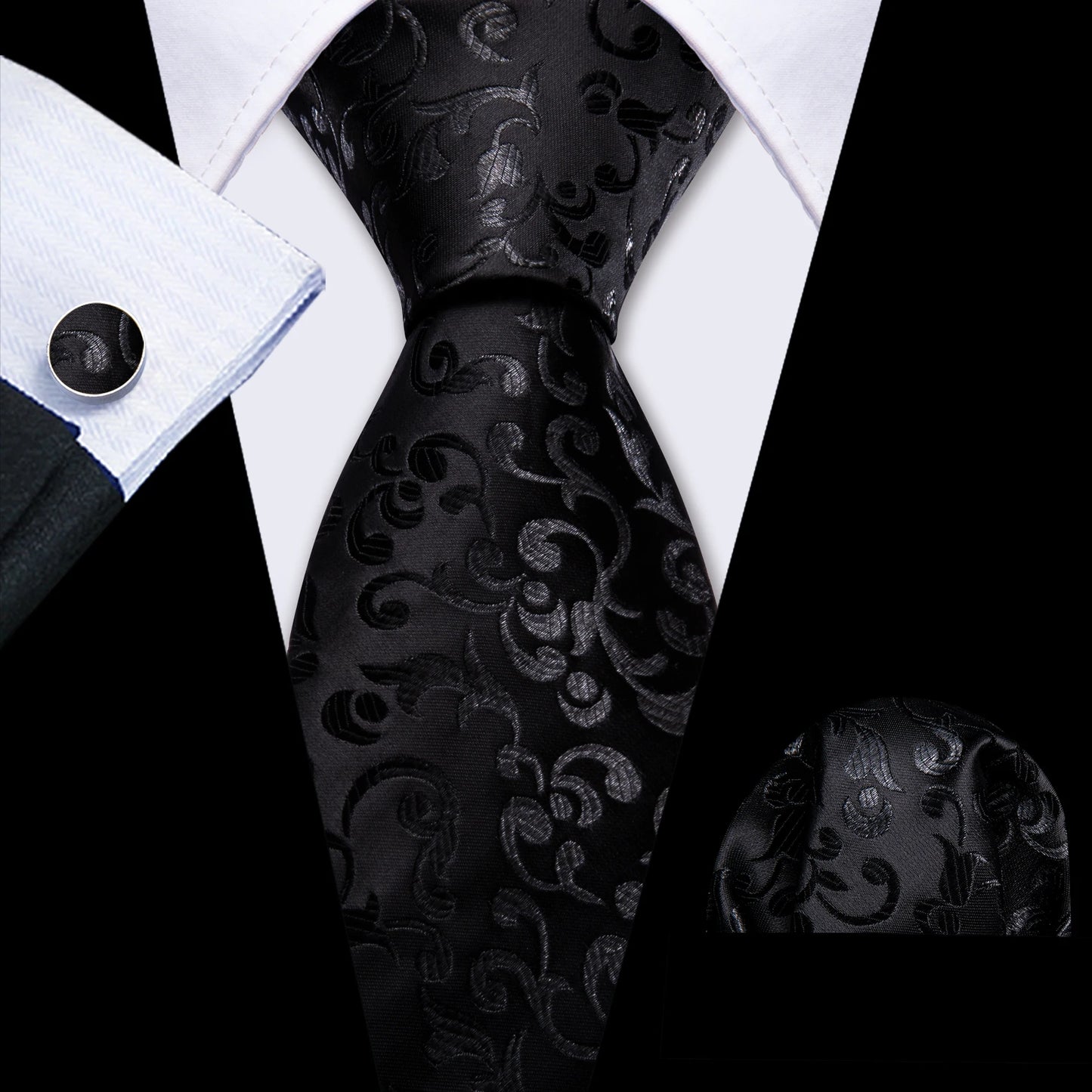 Black Gold Pink Neck Tie Set
