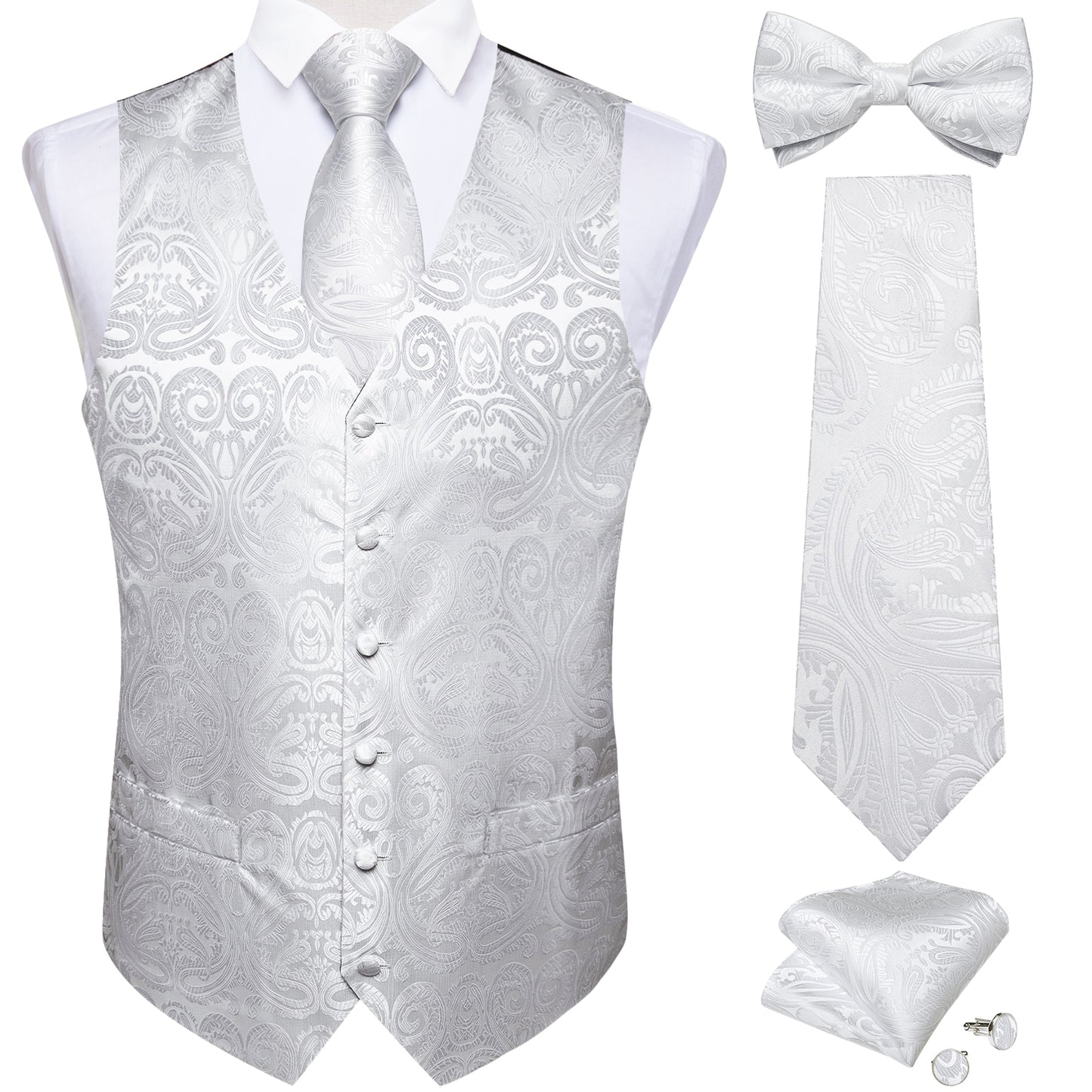 Causal Paisley V-neck Vest