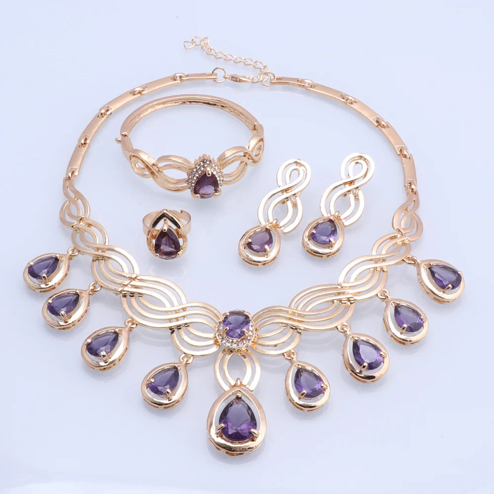 Elegant Crystal Statement Necklace Set