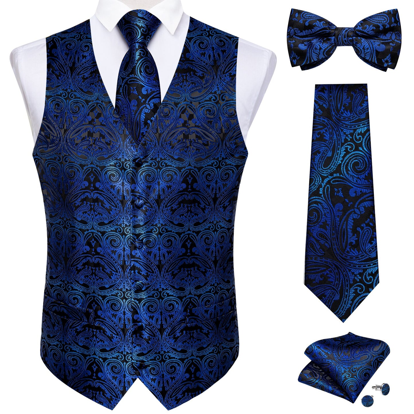 Causal Paisley V-neck Vest