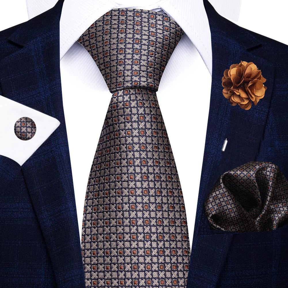Red Stripe Tie Set for Men Formalwear