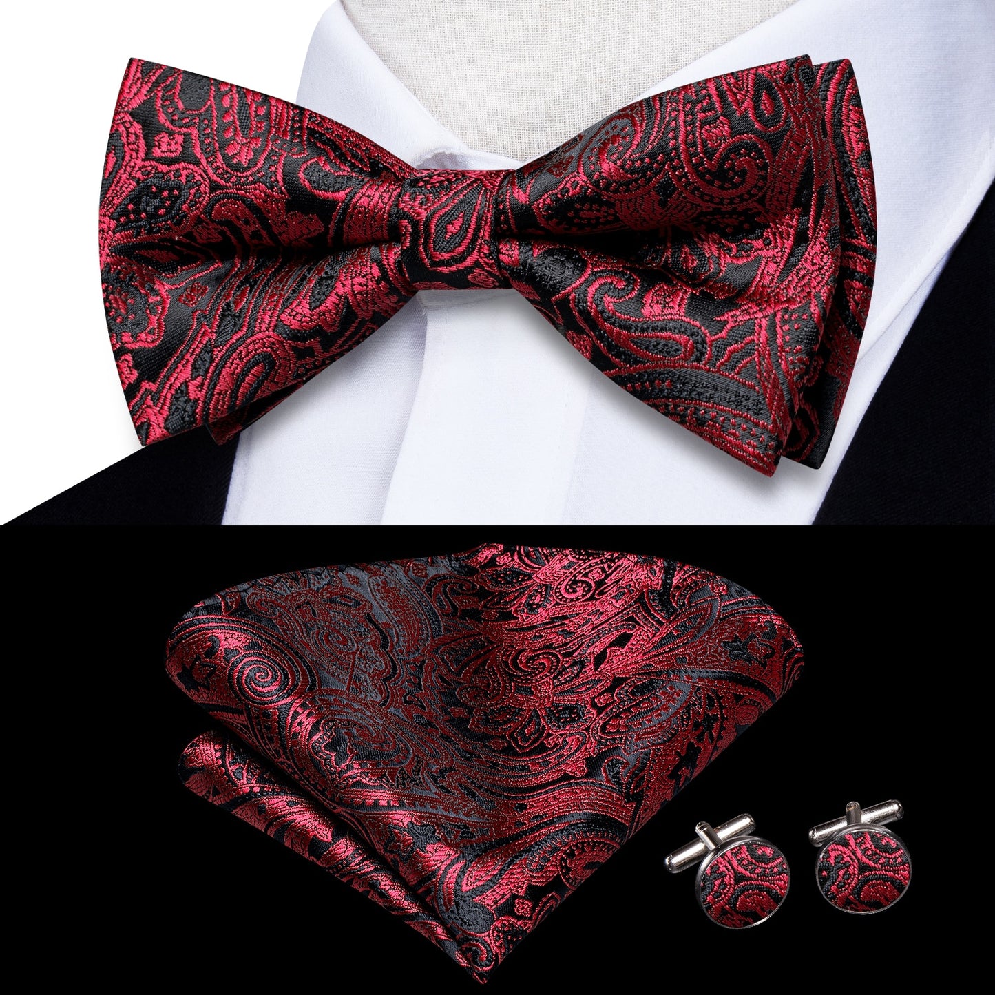Bowtie Jacquard Adult Bow Tie Set