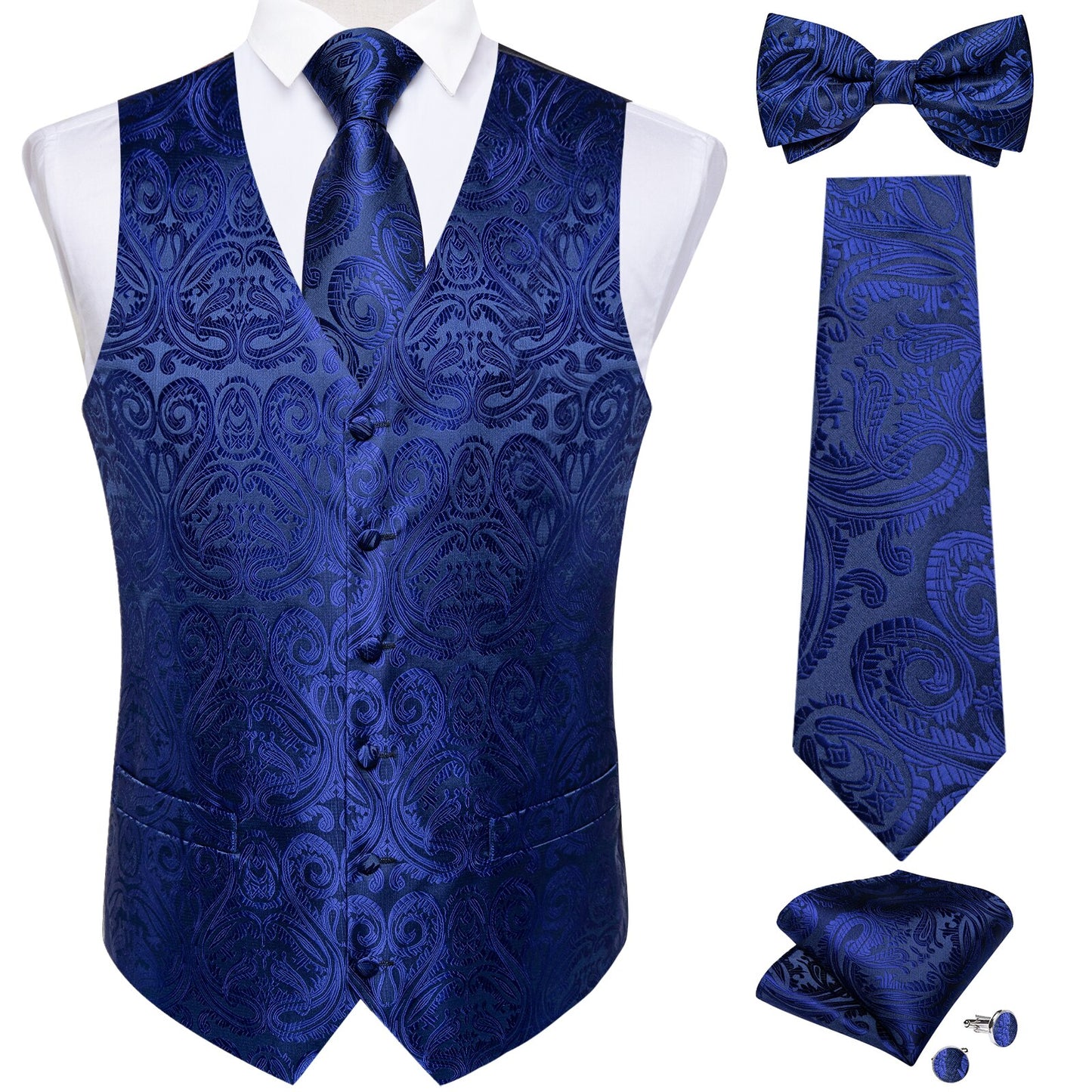 Causal Paisley V-neck Vest