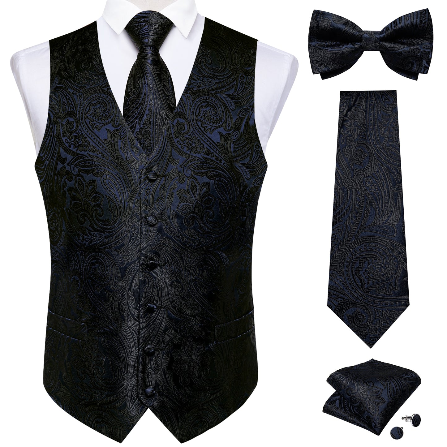 Causal Paisley V-neck Vest