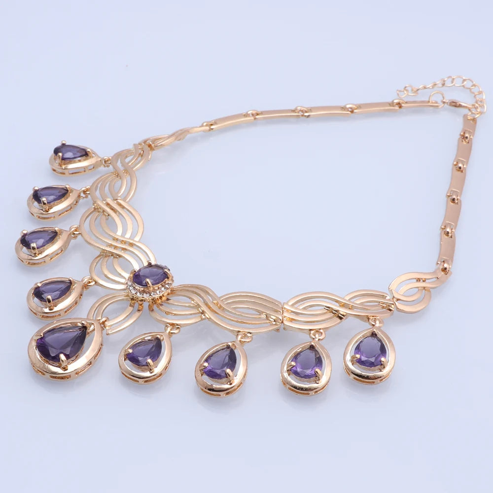 Elegant Crystal Statement Necklace Set