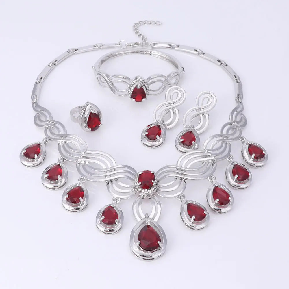 Elegant Crystal Statement Necklace Set