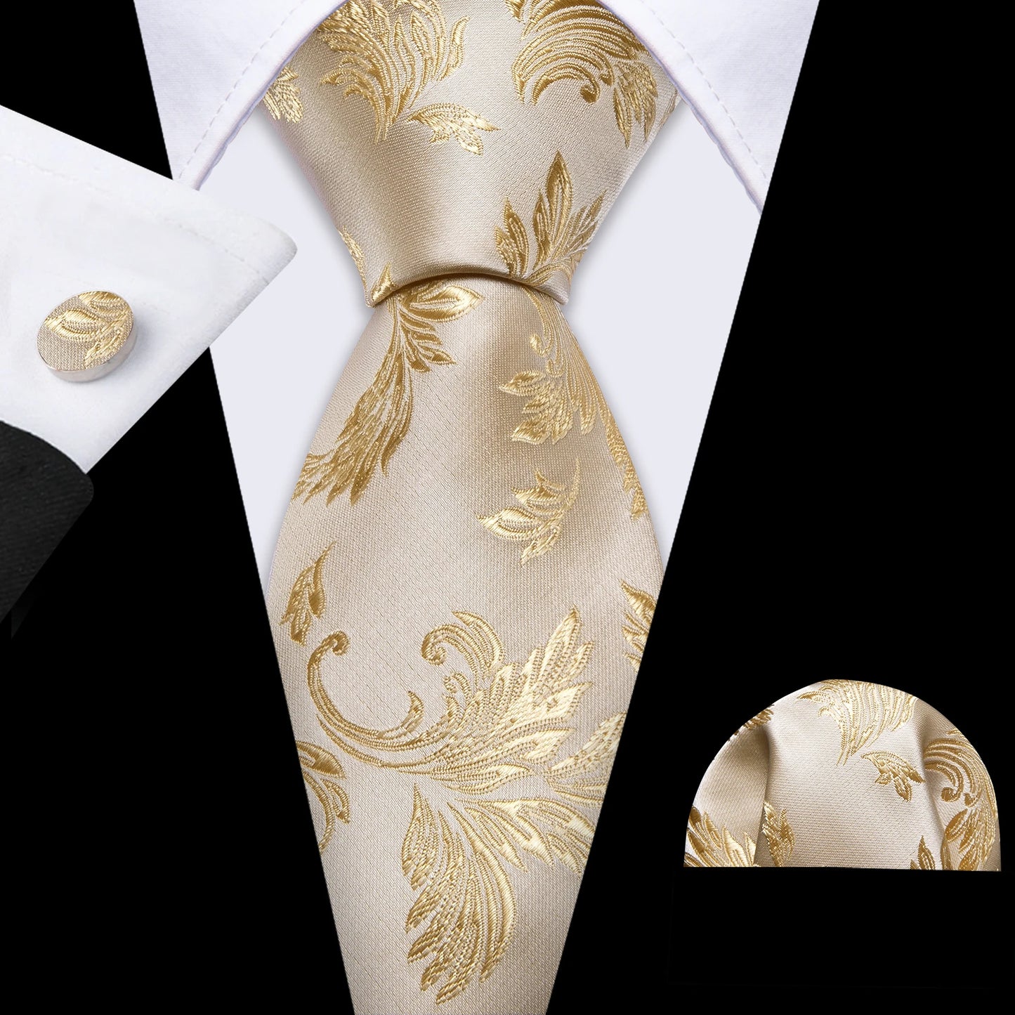 Black Gold Pink Neck Tie Set