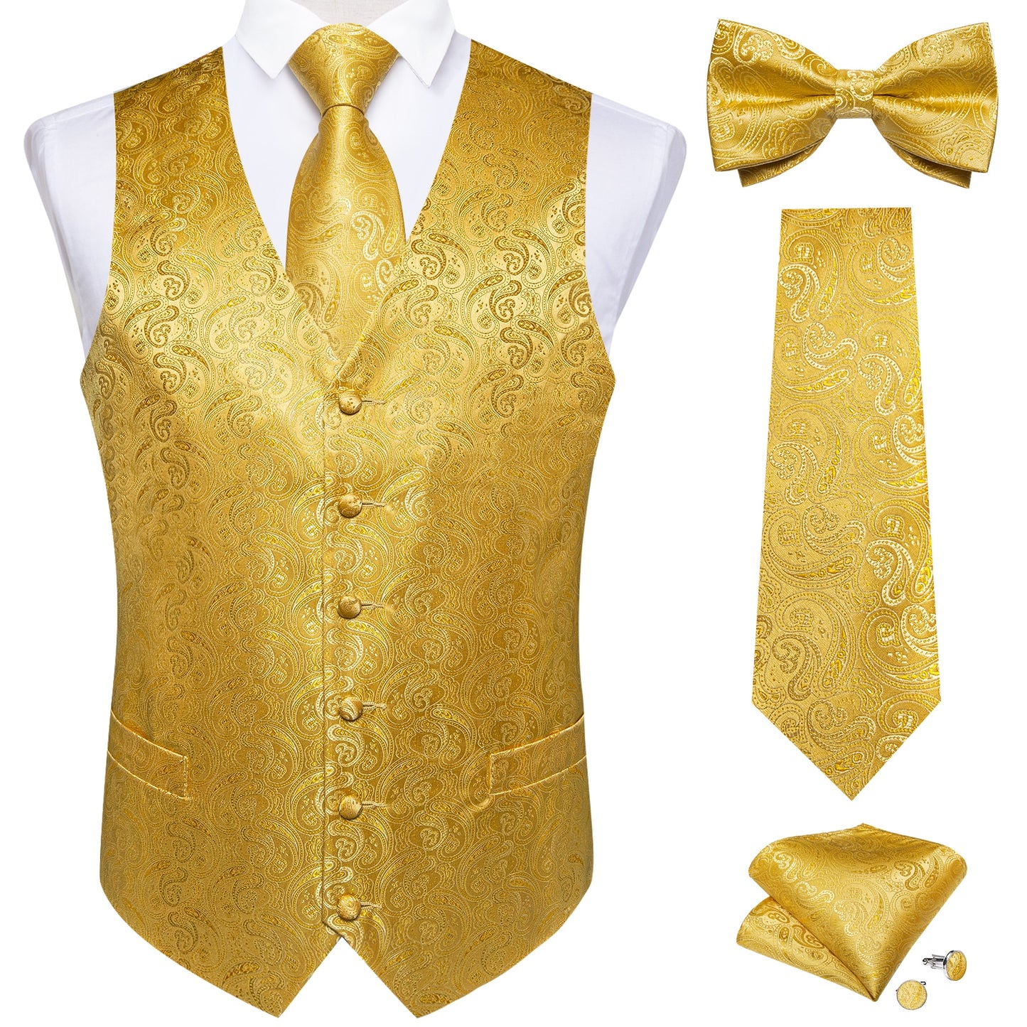 Causal Paisley V-neck Vest