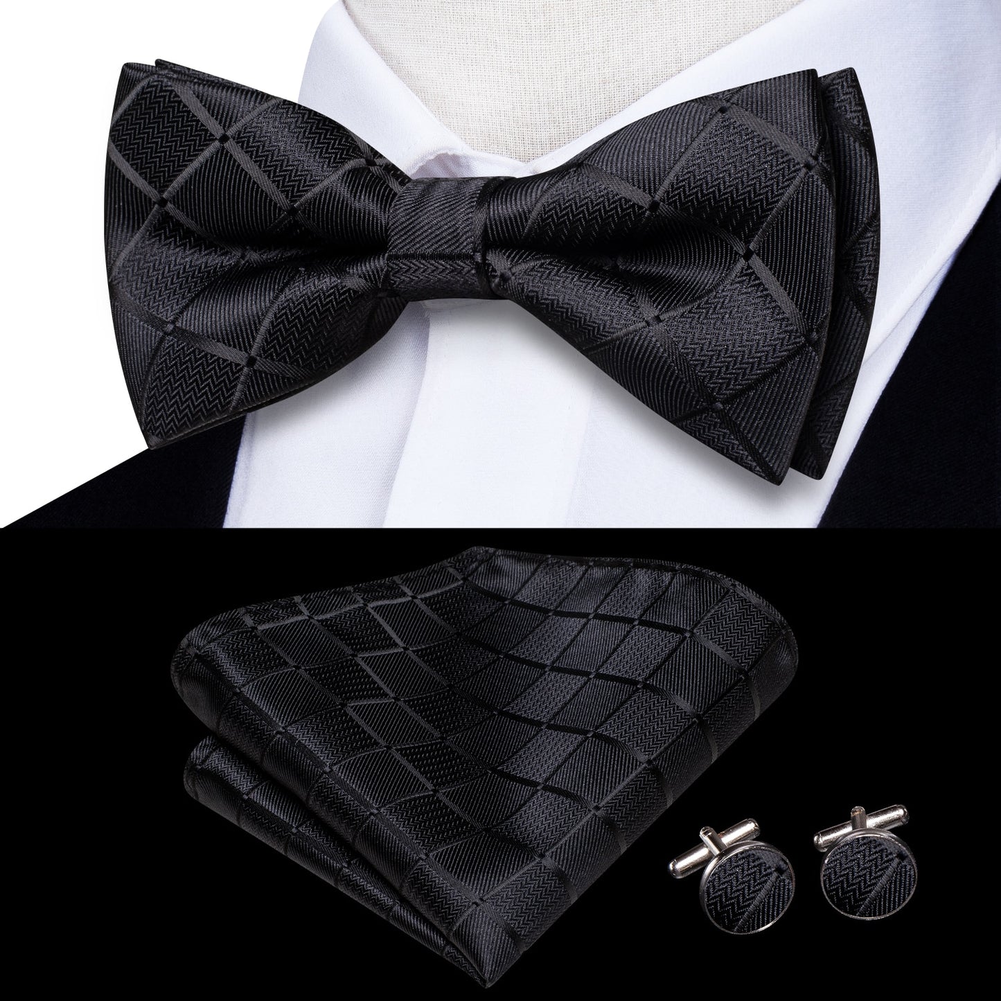 Bowtie Jacquard Adult Bow Tie Set