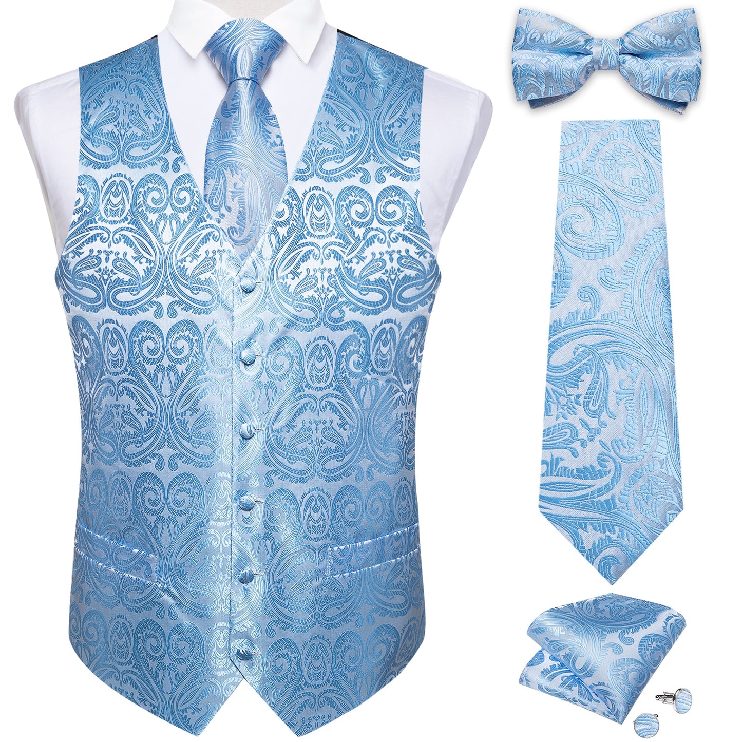 Causal Paisley V-neck Vest