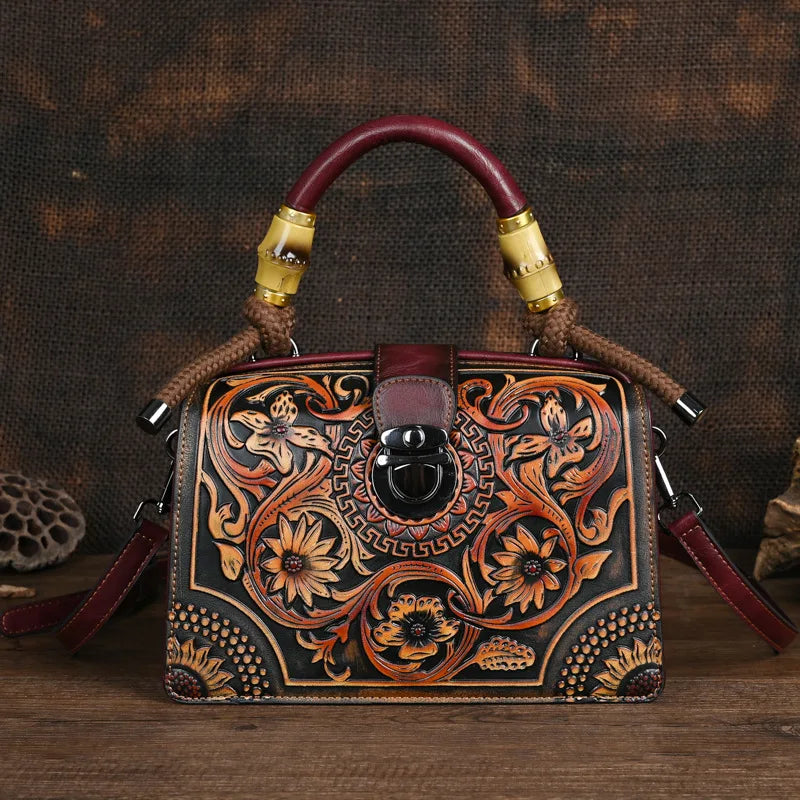 Vintage Floral Pattern Handbag