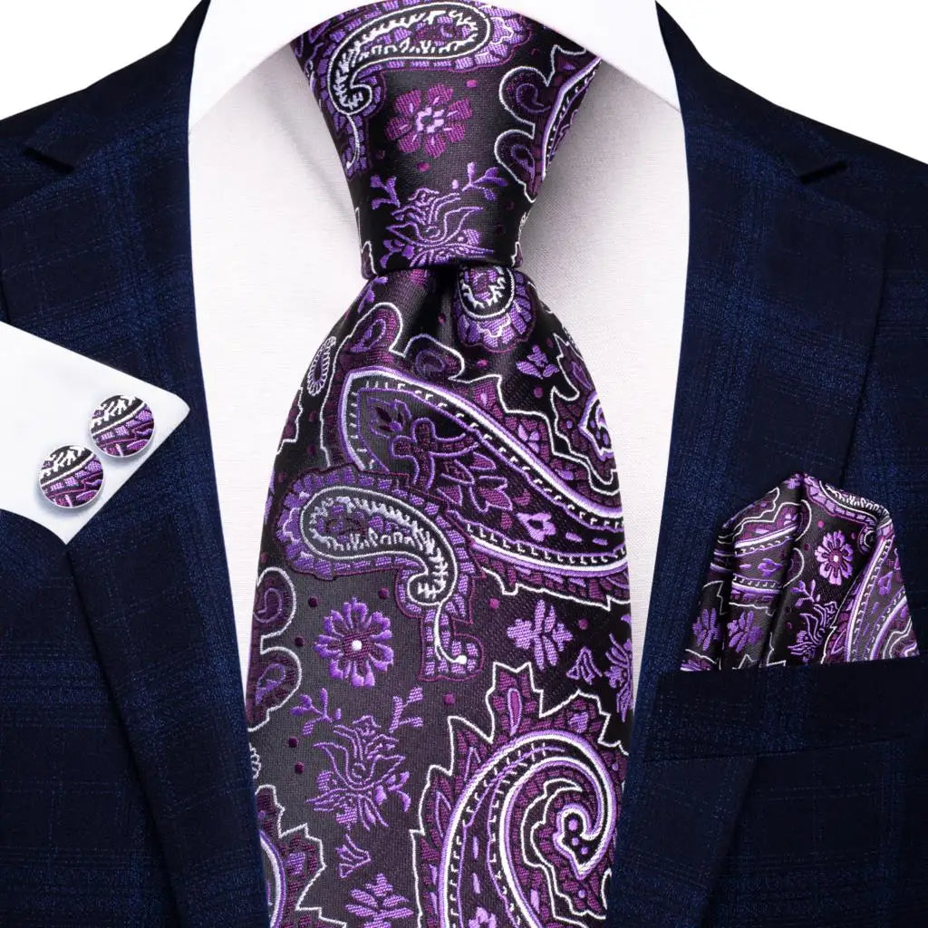 Red Purple Paisley Men's Ties