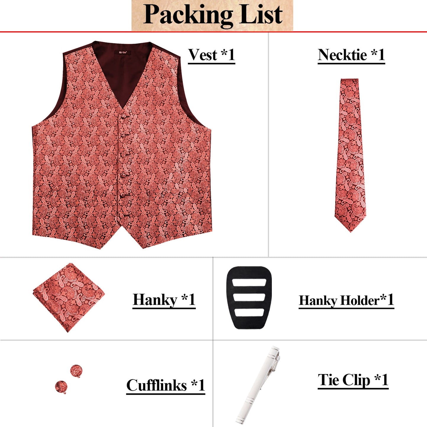 Silk Men's Vests Tie Set