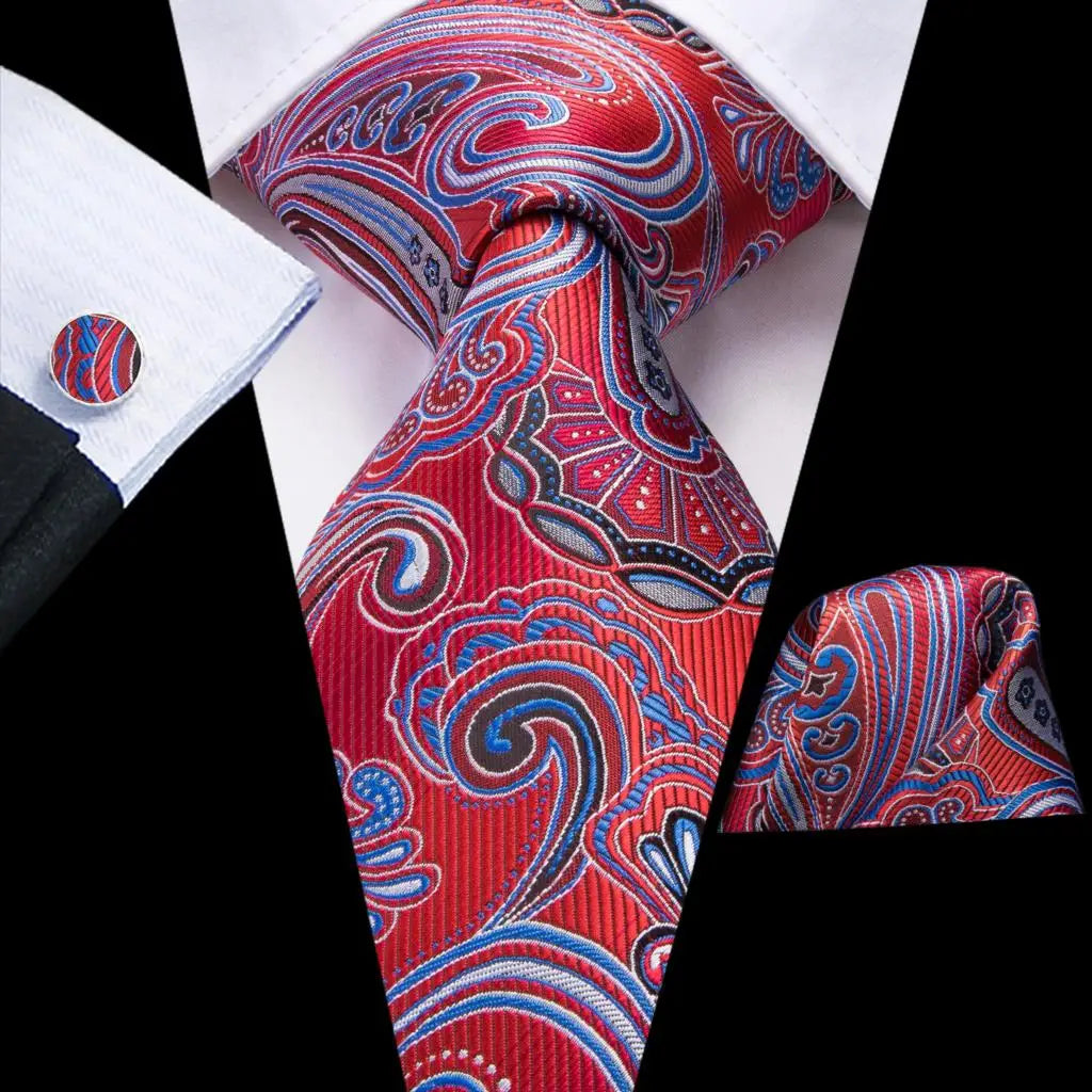 Red Purple Paisley Men's Ties