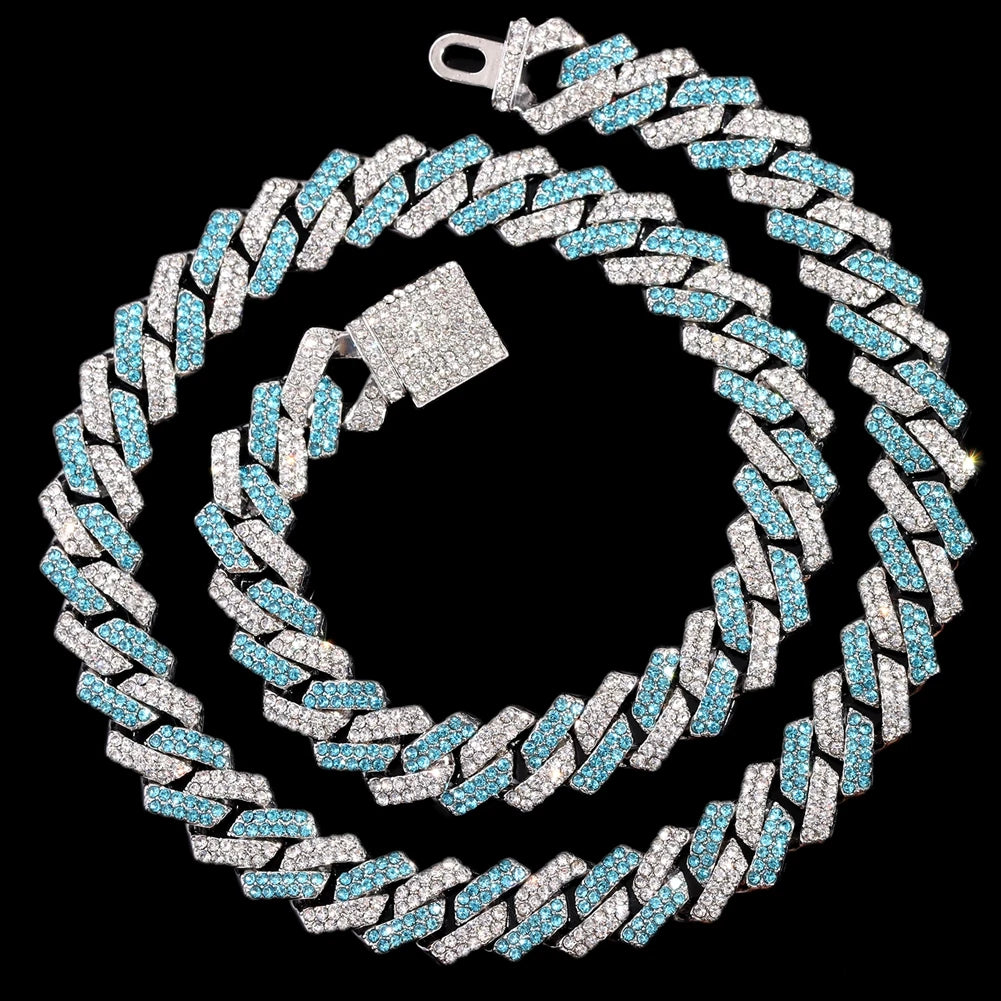 14mm Multicolor Iced Out Necklace
