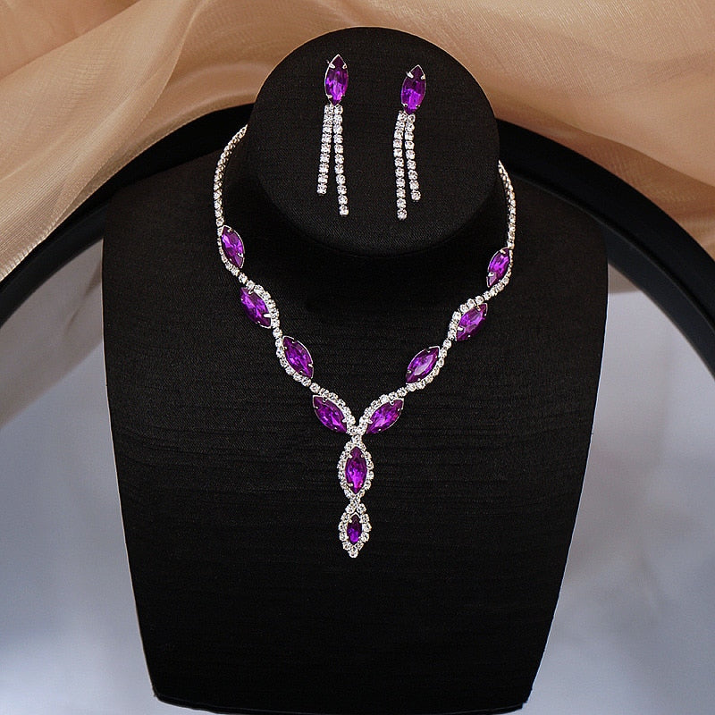 Pink Crystal Jewelry Sets