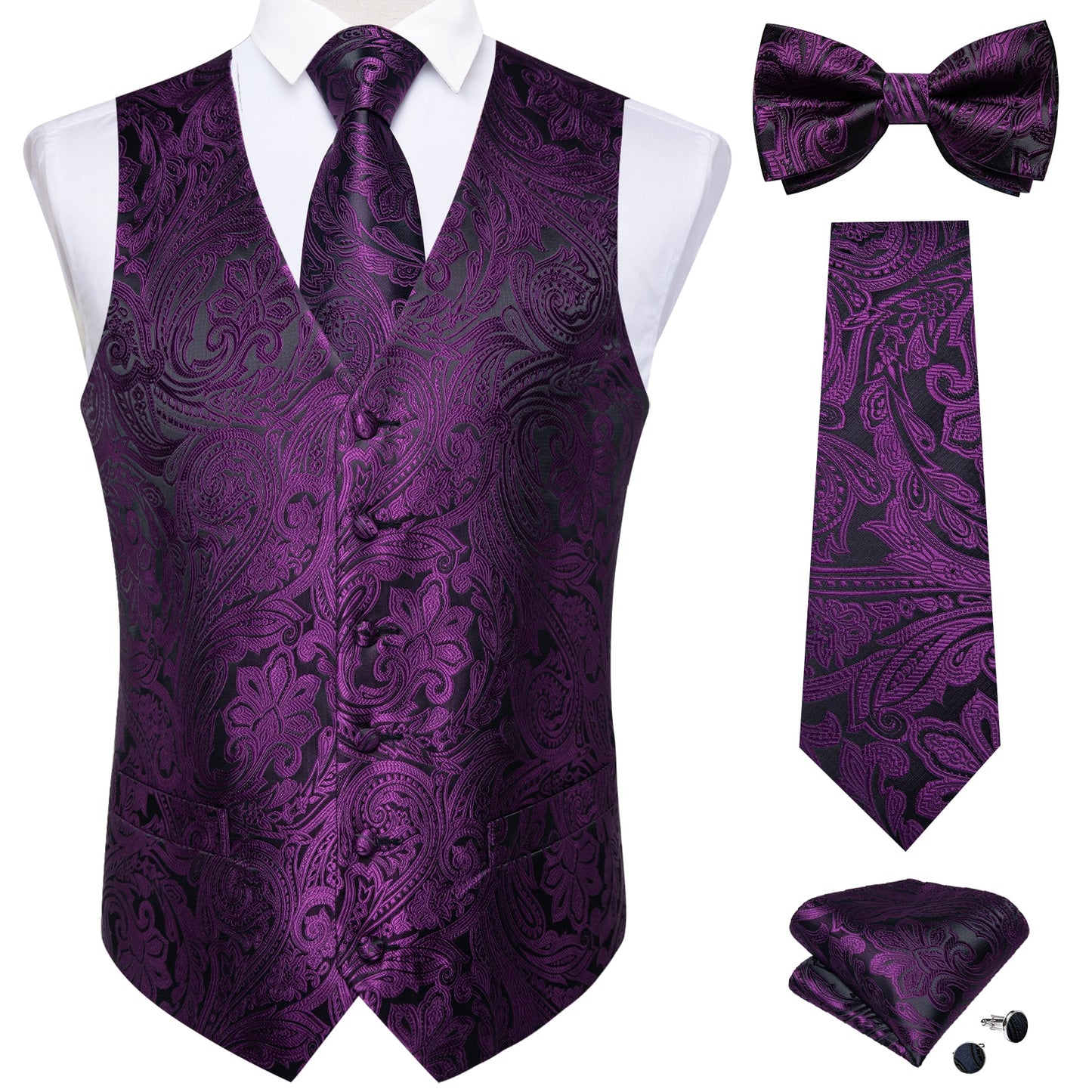 Causal Paisley V-neck Vest