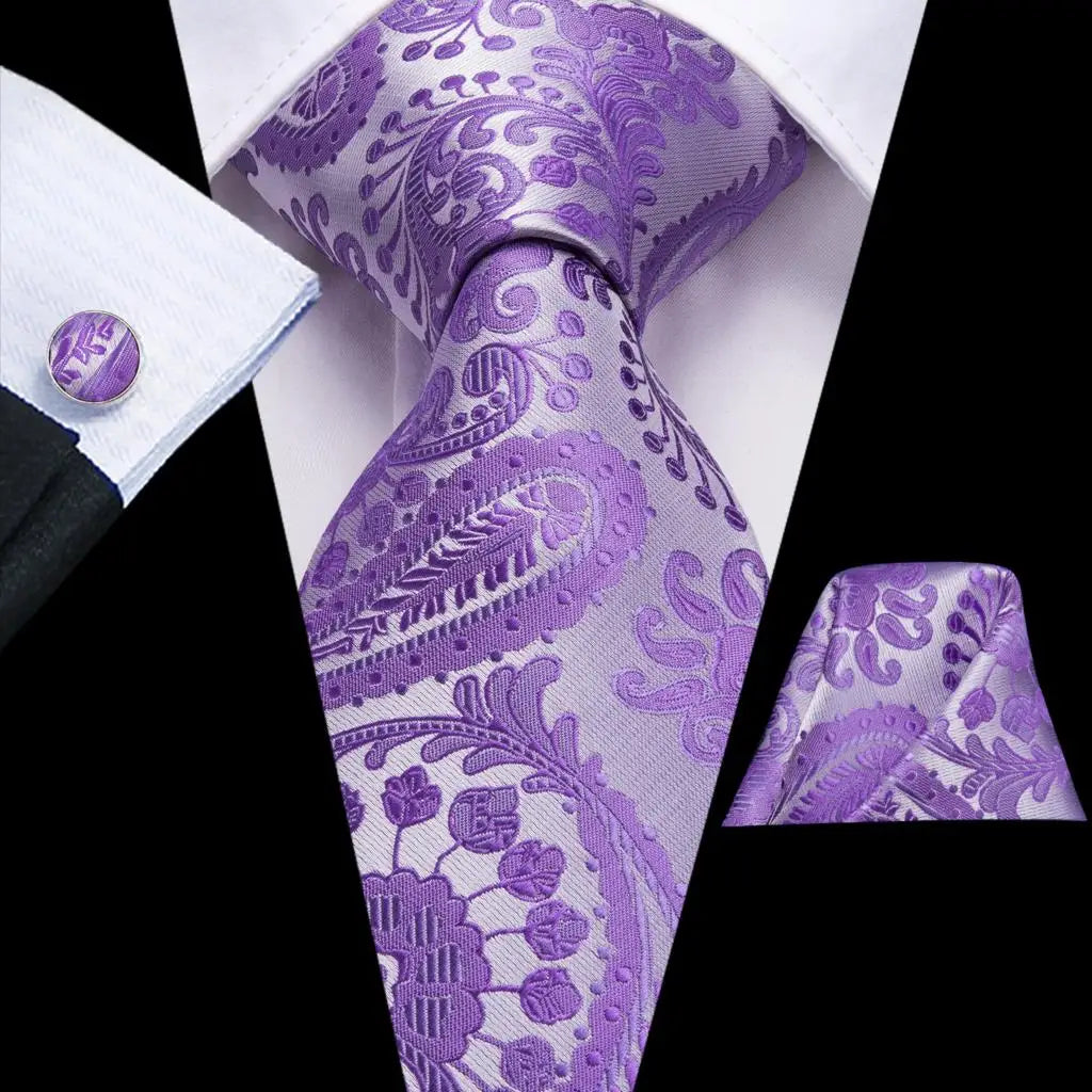 Red Purple Paisley Men's Ties