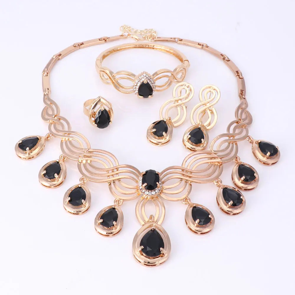 Elegant Crystal Statement Necklace Set